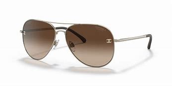 Chanel CH4189TQ Pilot Sunglasses Rose/Clear Gradient Light Brown