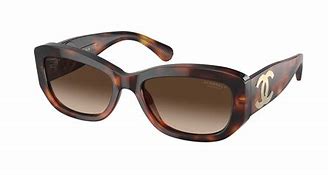 Chanel CH5493 Rectangle Sunglasses Havana/Polar Gradient Brown