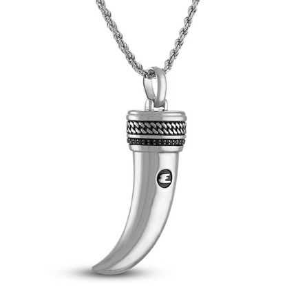 1933 by Esquire Men's Black Diamond Horn Necklace 3/8 ct tw Sterling Silver 22"