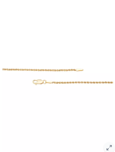 Kids Rope Chain Necklace in 14K Yellow Gold