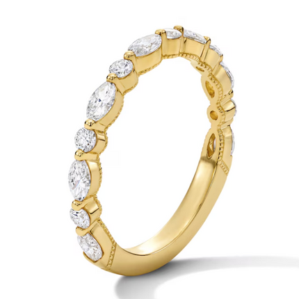 Neil Lane Artistry Size 9 Marquise & Round-Cut Lab-Grown Diamond Anniversary Band 3/4 ct tw 14K Yellow Gold (Copy)