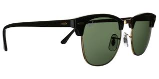 Ray Ban Clubmaster Sunglasses Black on Arista/G-15 Green Lenses