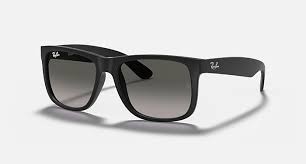 Ray Ban Justin Classic Sunglasses Matte Rubber Black/Light Grey Gradient Lenses