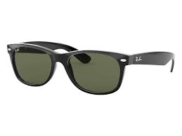 Ray Ban New Wayfarer Sunglasses Black/Polar Green Lenses