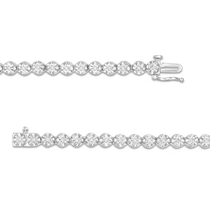 1/2 CT. T.W. Diamond Tennis Necklace in Solid Sterling Silver - 16"