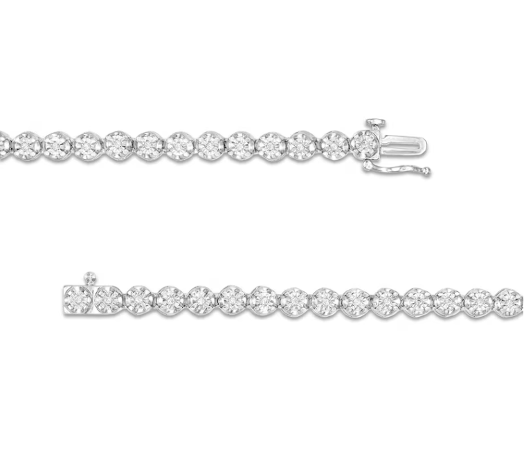 1/2 CT. T.W. Diamond Tennis Necklace in Solid Sterling Silver - 16"