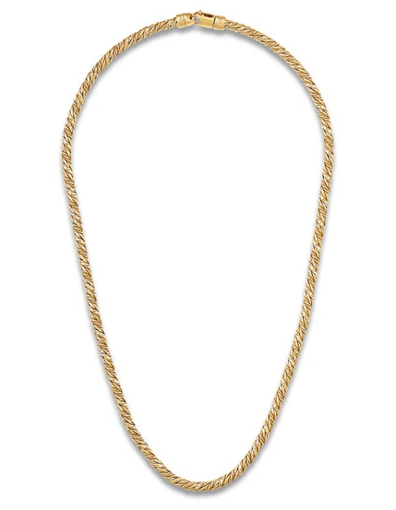 1933 by Esquire Men's Twist Rope Chain Necklace 14K Yellow Gold-Plated Sterling Silver 22"